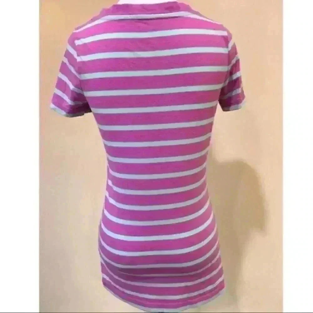 Mossimo Top Size SP Blue Purple Striped V-neck - Picture 4 of 7